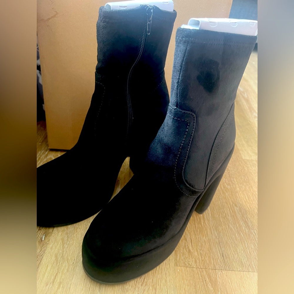 Black platform boots
